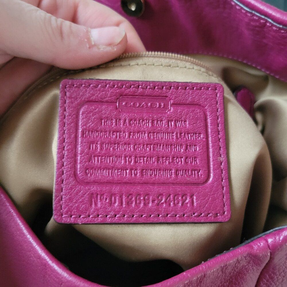 Coach Madison Phoebe Hobo Bag Style 24621 Raspberry Boho Y2K Authenticated 4/26 - Picture 4 of 13